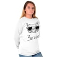 thumbnail image 4 of Be Cool Hipster Cat with Glasses Long Sleeve TShirt Men Women Brisco Brands X, 4 of 6