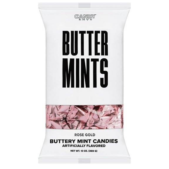 Candy Envy Rose Gold Foil Buttermints, 13 oz. Bag, Indiv. Wrapped Mints