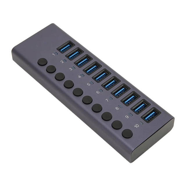 Hub con múltiples puertos USB, Hub USB con alimentación 10 Hub de EE. UU. Instalación sin esfuerzo