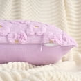 thumbnail image 3 of Daisy Decorative Pillow Covers Pack of 2 Cute Floral Embroidery Covers Flower Pattern Cushion Covers for Couch Living Room Purple 20" x 12", 3 of 6