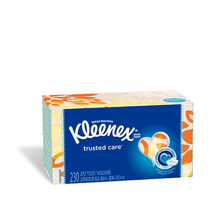 Kleenex White Soft Everyday Tissue – Trusted Tissue for everyday care|Box of 4- 230 Tissues per Box (920