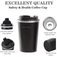 thumbnail image 3 of Taza de café aislada con tapa, vaso de té de acero inoxidable al vacío, taza termo, 3 of 5