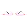 thumbnail image 3 of Unique Check Mark Lens Avant Garde Rimless Pimp Sunglasses Pink, 3 of 4