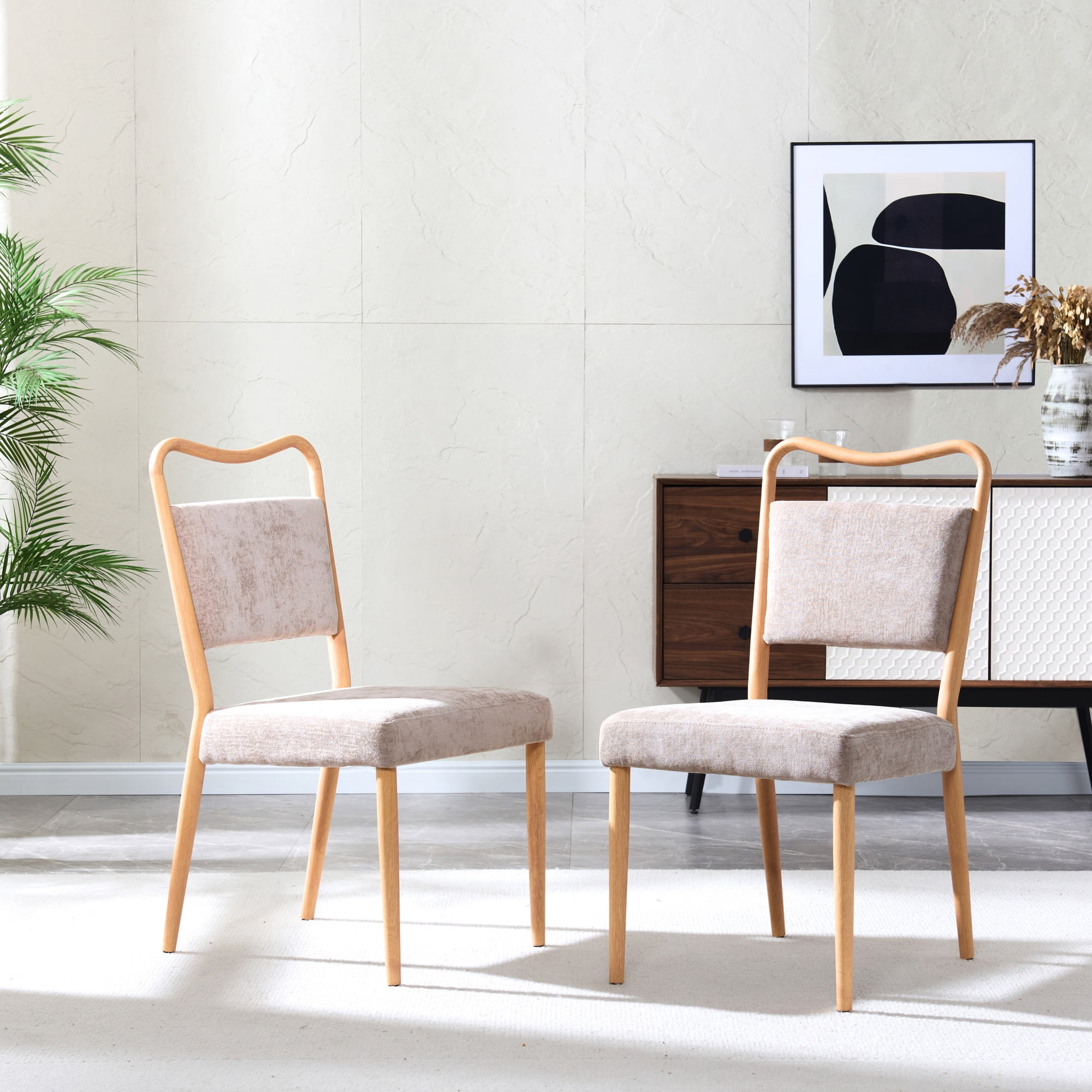 Christopher Knight Home Mid-Century Modern Armless Dining Chair with Heat Transfer Finish  Apricot  Set of 2