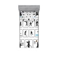 thumbnail image 2 of Ambesonne Black White Fitted Sheet & Pillow Sham Set, Horse Riding Sports, Full, Black White, 2 of 3