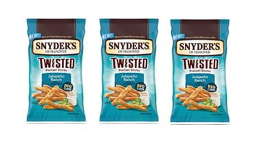 Snyder's of Hanover, Jalapeno Ranch Twisted Pretzel Sticks, 12 Oz Bag (Pack of 3)