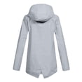 thumbnail image 2 of Hanerdun Women Pocket Rain Jacket Female Waterproof Raincoats Windbreaker Gray S, 2 of 5