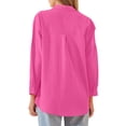 thumbnail image 6 of Mchoice Long Sleeve Shirts for Women Cardigan Candy Color Loose Casual Turndown Collar Blouse Tops, 6 of 6