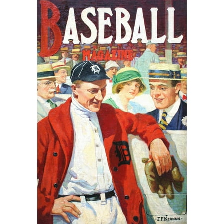 Art.com Ty Cobb Painting Of Detroit Tigers Centerfielder Ty Cobb (1886-1961) 1916 Issue Baseball Magazine Art Print by JF Kernan 12 x 18