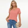 thumbnail image 4 of SUNBS Shirts for Women Short Sleeve Blouses Summer V Neck Tops Casual Dressy Boho Tunic Business Work Clothes School Outfit, 4 of 8