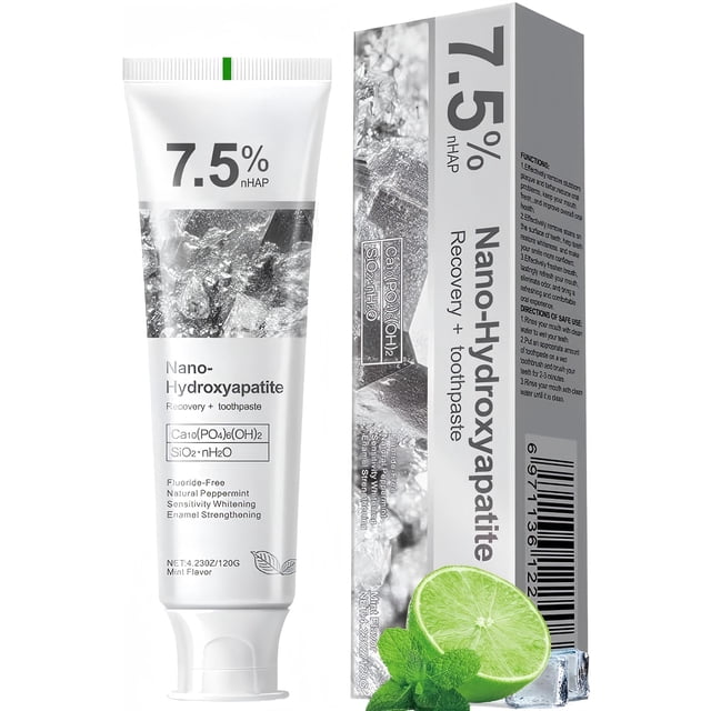 Pasta dental DUOYINTL con 7,5 % de hidroxiapatita, menta fresca, para dientes sensibles