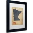 thumbnail image 2 of Trademark Fine Art "Minnesota Map Denim Jeans Style" Canvas Art by Michael Tompsett, White Matte, Black Frame, 2 of 4