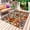 Light Beige Dark Orange Orange, variant on Burnt Orange Green Outdoor Rug 4x6 Ft - Reversible Patio Rug Outdoor Camping Rugs, Vintage Abstract Flowers Washable Indoor Outdoor Area Rugs, Non-Slip Outdoor Carpet Runner for Deck/Porch