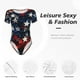 thumbnail image 4 of Balery Red Blue White Stars Body de cuello redondo de manga corta para mujer Tops de manga corta Tops básicos-XX-Large, 4 of 7