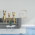 thumbnail image 2 of Escultura de familia de conejos con estante de pared metálico moderno, exhibidor multifuncional para coleccionables y decoración de mesa o vitrina., 2 of 8