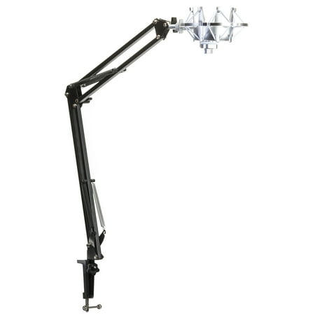 Suspension Shock Mount - Knox Microphone Suspension Boom Scissor Arm w/ Knox Yeti Mic Shock Mount -Silver
