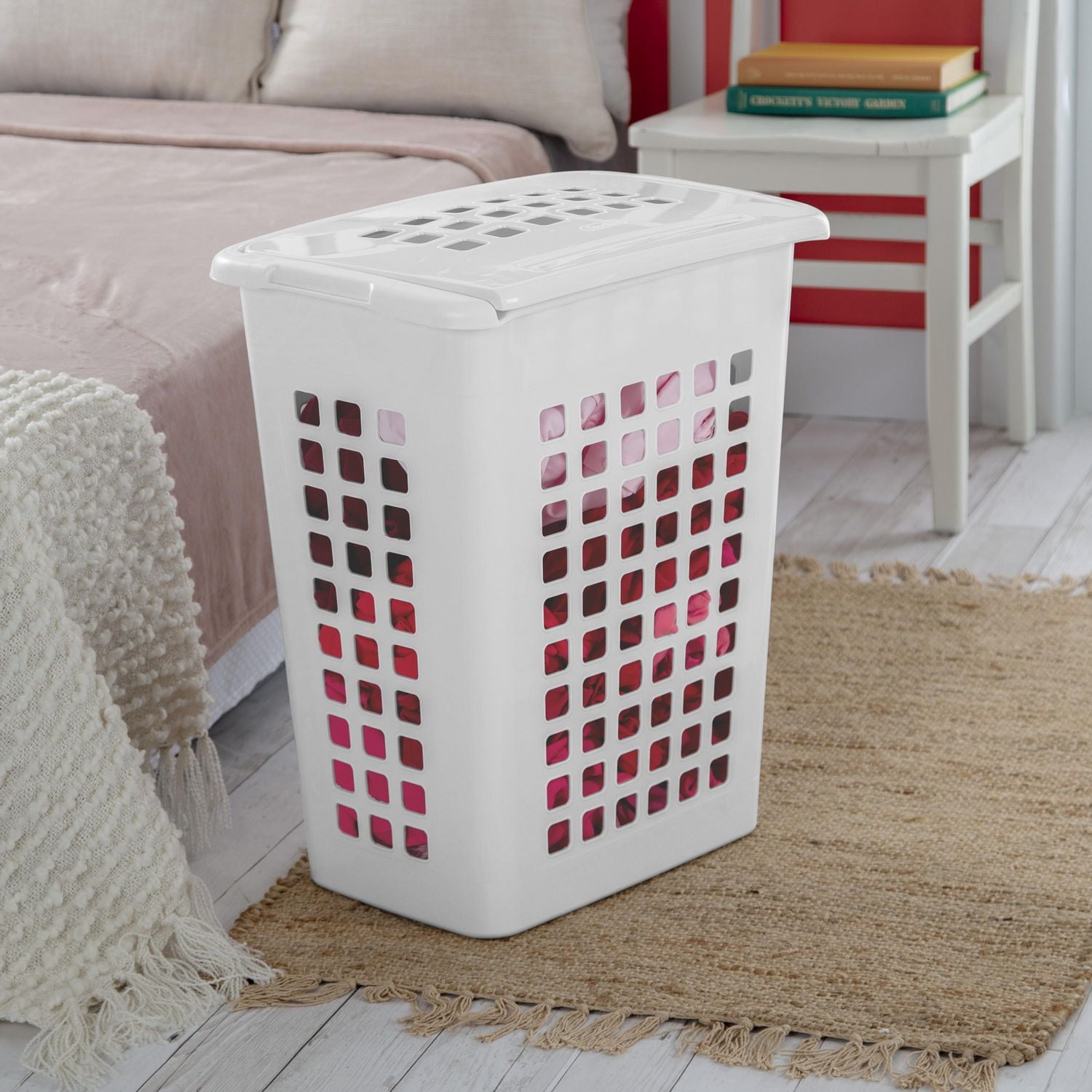 Sterilite Rectangular Laundry Hamper- White