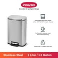 thumbnail image 4 of Innovaze 1.3 Gal./5 Liter Rectangular Stainless Steel Step-on Trash Can for Bathroom and Office, 4 of 7