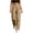 Khaki, variant on Women's High Waisted Cargo Pants Casual High Waist Loose Multi Pocket Pants Comfortable Stretchy Cargo Pants Casual Work Outdoor Hiking Streetwear Pants
