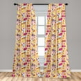 thumbnail image 5 of Ambesonne Space Curtains, Animals in Rockets, Pair of 28"x63", Earth Yellow Pale Peach, 5 of 5