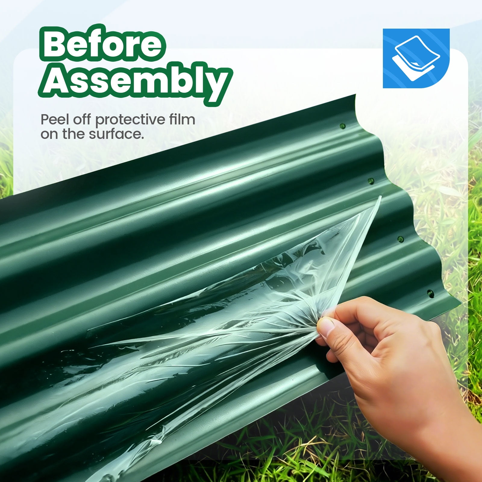 Quictent Galvanized Tall Raised Garden Bed Kit, 6x3x1.5 ft Oval Large Planting Box Rubber Strip Edging, for Vegetables Outdoor Double Strengthened by Vertical Bar and Crossbar with Liner (Dark Green)