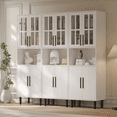 thumbnail image 2 of RichYa 3Pcs Bookcases with Doors,5-Tier Bookshelves with Storage Cabinet,Combination Display Cabinets for Home Office,White(CCC), 2 of 10