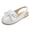 White, variant on Rexoro Girls Dress Shoes Flats Sparkly Glitter Fabric Elastic Slingback Toddler Loafers for Party