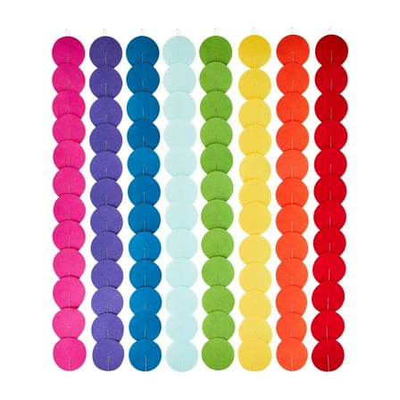 Multicolor Rainbow Paper Fringe Garland Set, 8 Pieces, by Way To Celebrate