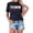 Dark Blue, variant on Graphic Print Short Sleeve T Shirt Casual Crew Neck Top for Everyday Comfort and Stylish Outfits Solid Tee Shirts for Women Shirt Juniors Woman T Shirt Short Sleeve Women Athletic T Shirts Thick Long