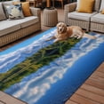 thumbnail image 2 of Fsddascl Blue Mountain Outdoor Rug for Patio/Deck/Porch, Non-Slip Large Area Rug 4 x 6 Ft, Modern Art Green Forest Lake Indoor Outdoor Rugs Washable Area Rugs, Reversible Camping Rug Carpet Runner, 2 of 5
