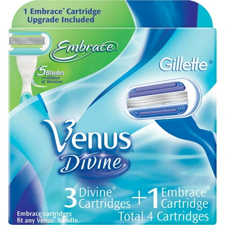 Gillette Venus Divine Divine/Embrace Cartridges, 4 count