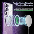 thumbnail image 3 of Dteck for Samsung Galaxy S23 Ultra Case, Compatible with MagSafe, Clear Glitter Gradient Sparkle Plating Soft TPU Bumper Magnetic Case Full Camera Lens Protector for Samsung Galaxy S23 Ultra,Purple, 3 of 5