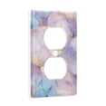 thumbnail image 2 of Yayeee Duplex Wall Plate 1-Gang 4.5"x2.7" Home Receptacle Light Switch Decorative Outlet Cover, Purple Marble Pattern, 2 of 7