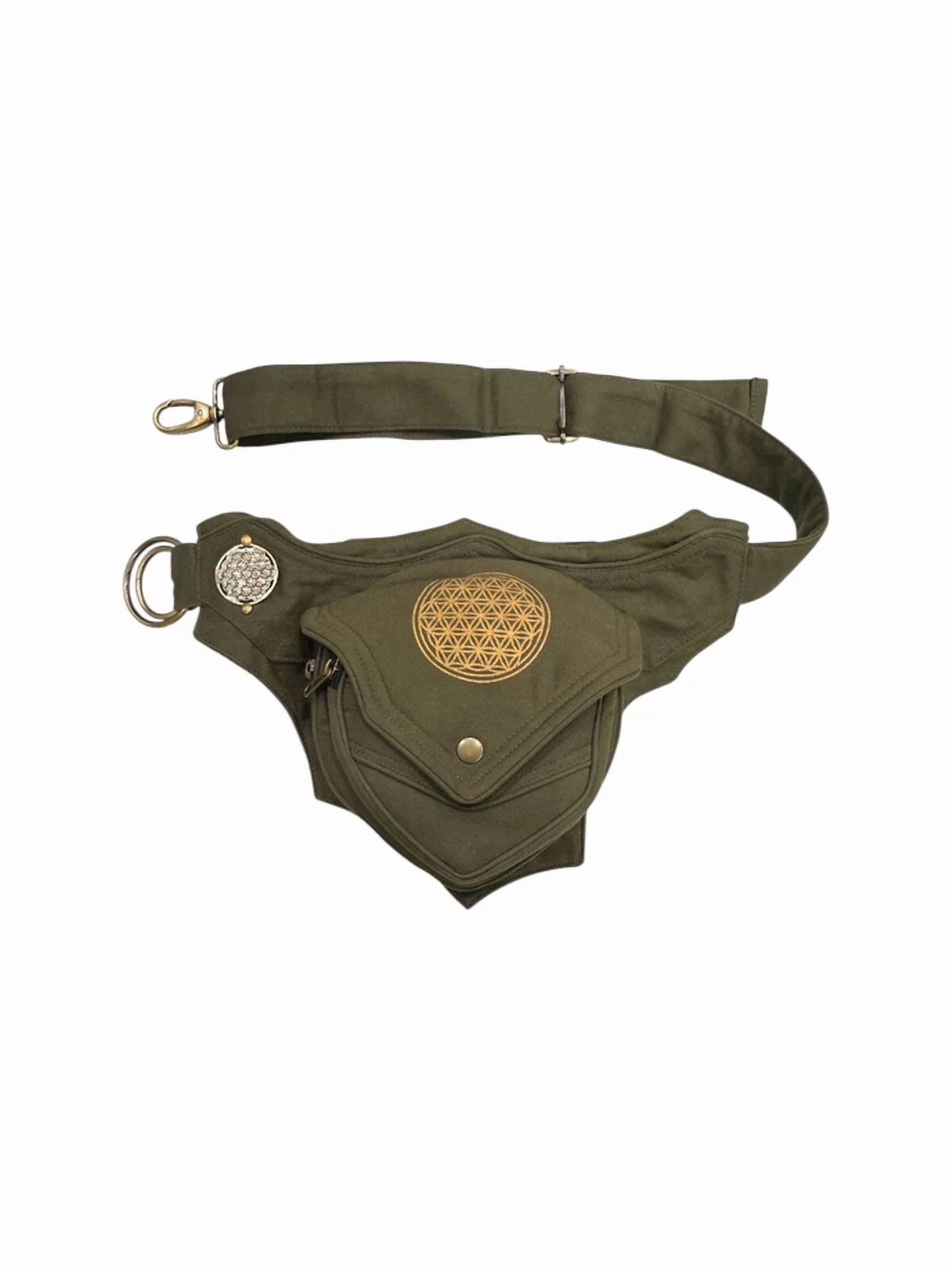 Narayani Crafts Unisex Fanny Pack Utility Waist Bag Cotton Canvas Hip Belt with Pouch Pockets