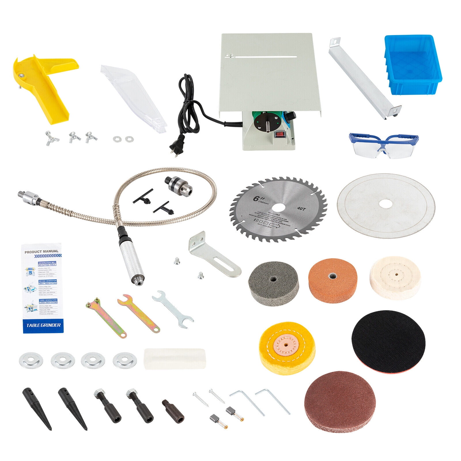 750W Mini Table Saw DIY Jewelry Making Machine Woodworking Grinder Polisher Table Grinder