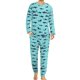 thumbnail image 1 of Pijama de tiburón blanco con silueta de animal para hombre, conjunto de pijama de manga larga moderno de 2 piezas, traje informal con gráficos para uso diario, regalo de cumpleaños, 1 of 5