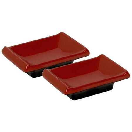 PAO! Red And Black Asian Sauce Dipping Dishes, Set Of 2