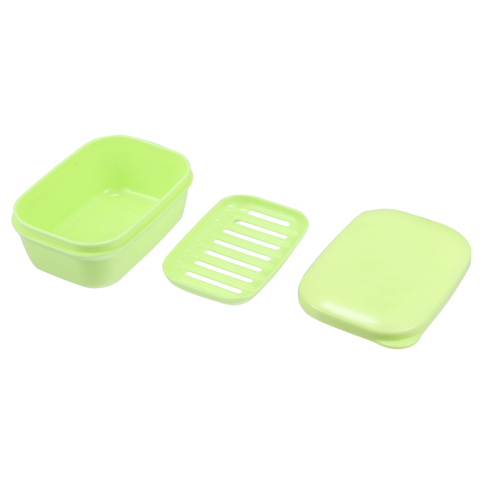 Unique Bargains Soap Dish Keep Soap Dry Soap Cleaning Storage for Bathroom Kitchen Green