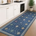 thumbnail image 3 of TURCURNO 3x8 Runner Rug, Vintage Boho Washable Kitchen Runner Rug Distressed Rug Indoor Retro Carpet for Hallway Entryway Bedroom, Low Pile Non Slip Indoor Rug, Midnight Blue, 3 of 11
