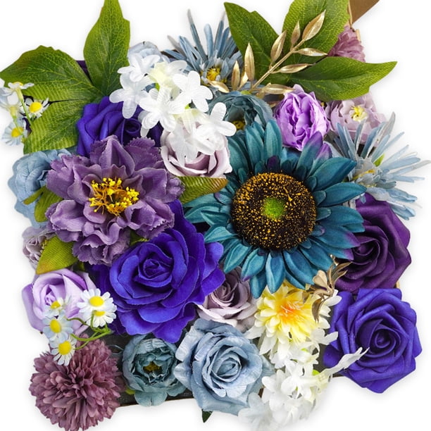 Toystoory Flores artificiales de bajo mantenimiento para exhibición , ramo de flores falsas de seda para interiores o exteriores Decoración 23nuevo estilo LH004