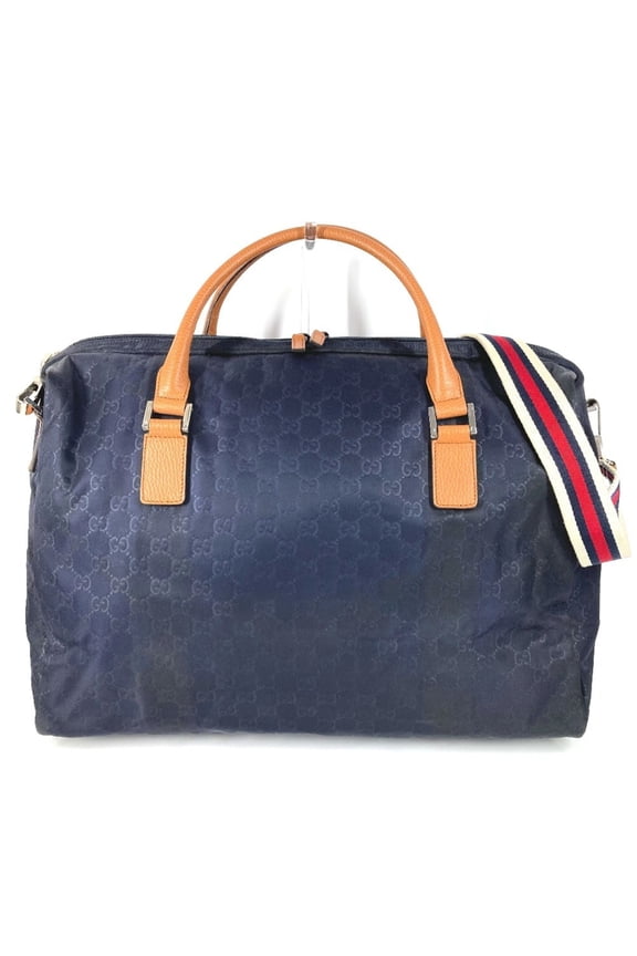 Pre-Owned GUCCI 196356 GG Logo Travel Bag, 2-Way Shoulder Crossbody Boston Nylon and... (Fair)