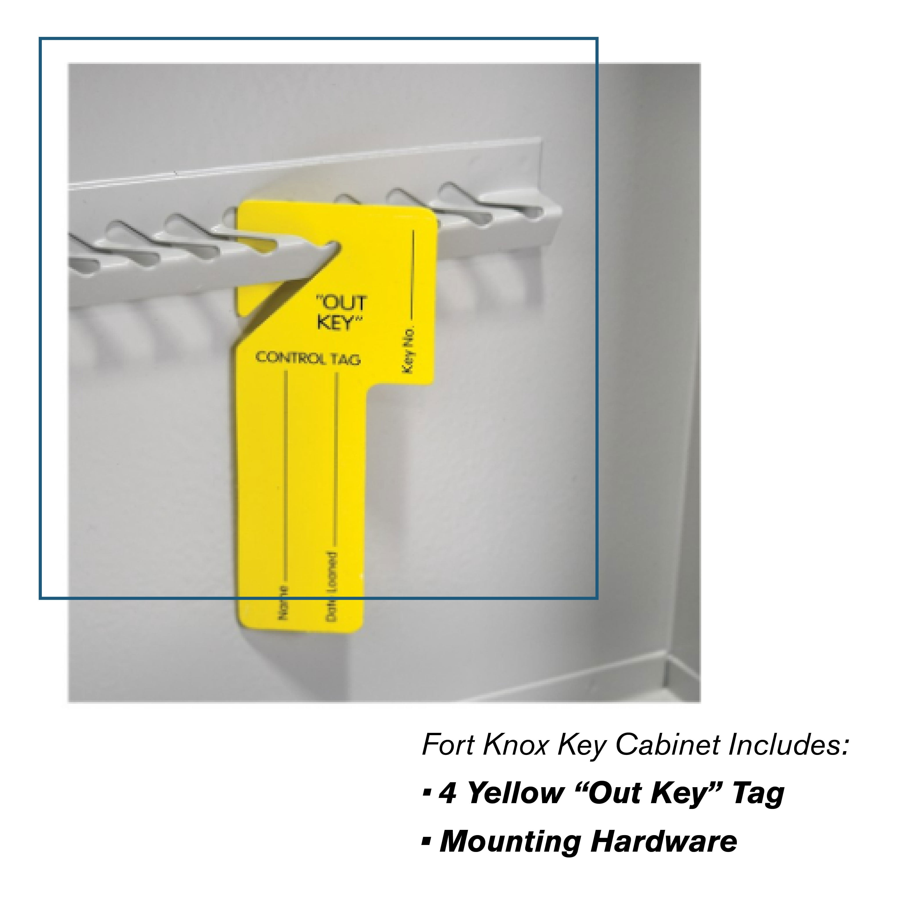 BankSupplies Fort Knox 40 Key Cabinet | Dual Lock Control Key Box | 22 Gauge