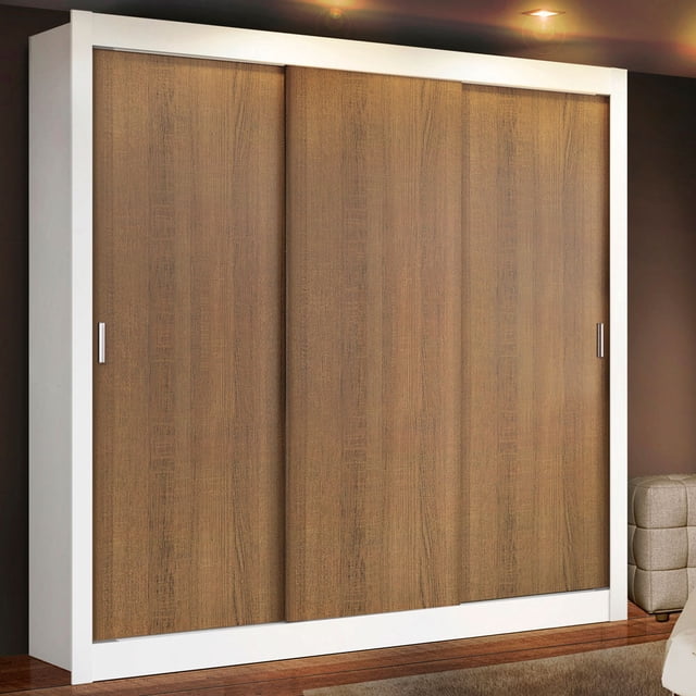 Ropero Closet Lyon Plus Madesa 3 Puertas Blanc/Marrón 01