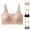 Beige, variant on CHUMUD Womens Full Coverage Front Closure Zip Bra Wireless Support Adjustable Straps Bra Comfort Everyday Wear