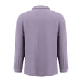 thumbnail image 6 of Women Crinkle Gauze Cotton Blend Oversized Button Down Shirt with Chest Pocket, Lightweight Summer Casual Top,Purple,XL, 6 of 7