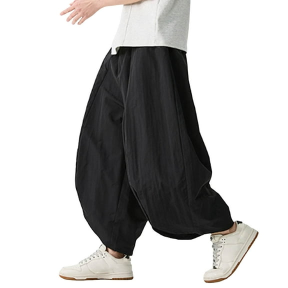 Pants for Men – Workout Ready Joggers for Summer or Hiking Men's Casual Summer Pants Wide Leg Breathable Comfortable For Outdoor Beach Daily Wear Split Hem Loose Fit