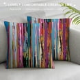 thumbnail image 3 of Nawypu  Abstract Throw Pillow Cushion Cover, Multicolored Expressionist Work of Art Vibrant Rainbow Design Tainted Pattern, Decorative Square Accent Pillow Case, Rainbow Color, 3 of 5