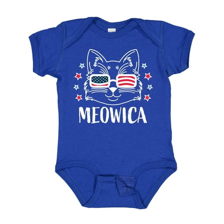 

Inktastic 4th of July Meowica Cat in Flag Sunglasses Gift Baby Boy or Baby Girl Bodysuit