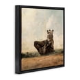thumbnail image 3 of Stupell Industries Bear Holding Paws Watching Sunset Animals & Insects Painting Black Floater Framed Canvas Art Print Wall Art, 18 x 18, 3 of 9