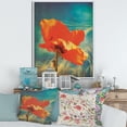 thumbnail image 2 of Designart 'Ancient Grunge Poppy' Traditional Framed Canvas Wall Art Print, 2 of 5